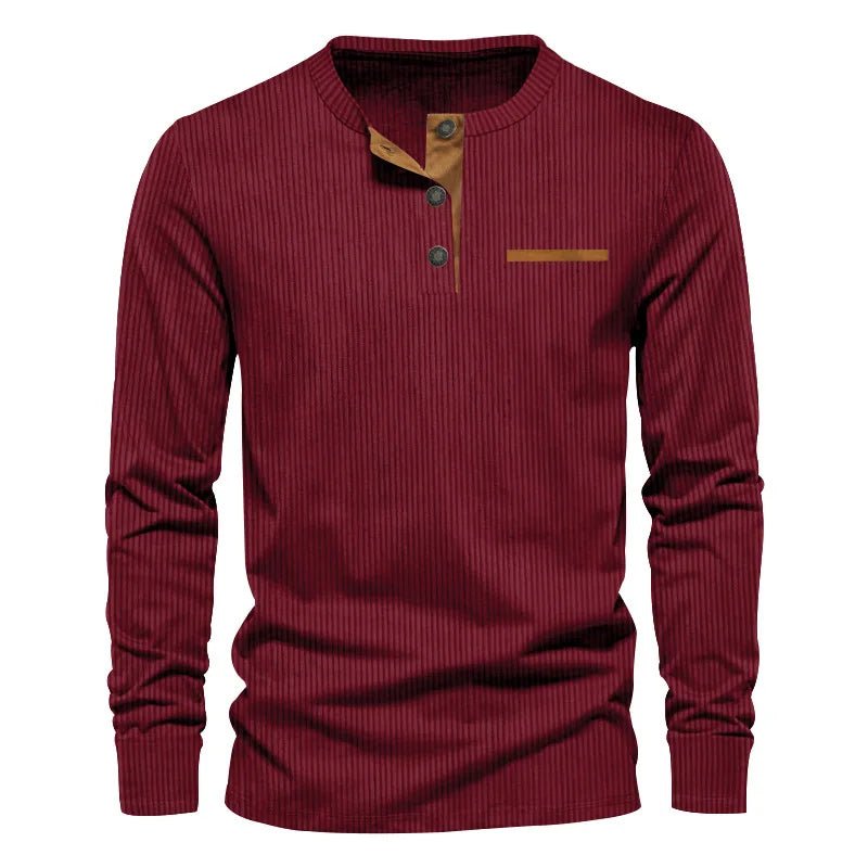 The Langford Corduroy Henley Shirt – Timeless Seasonal Wear - We Are Old Money 11640D7A0A8141C2BB83F90C0711F367