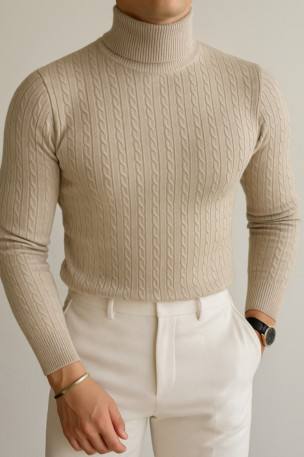 Sterling Cable-Knit Turtleneck