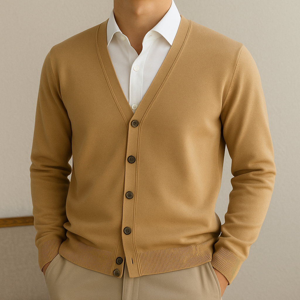 Heritage V-Neck Knit Cardigan for Men