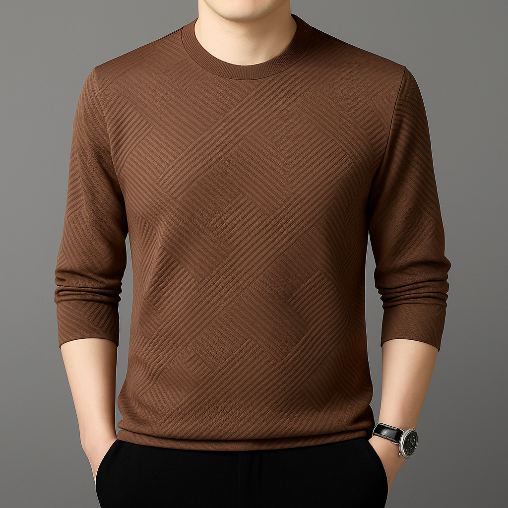 Men’s Round Neck Jacquard Sweater