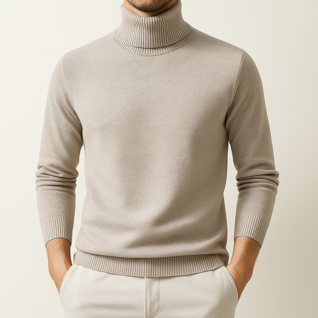 Heritage Knit Turtleneck Sweater – Solid Color