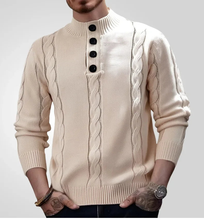 Scholar's Cable-Knit Henley