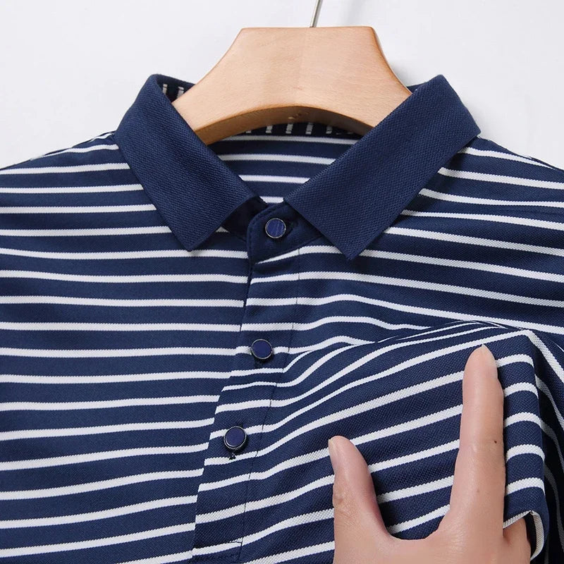 Classic Striped Polo – Business Casual