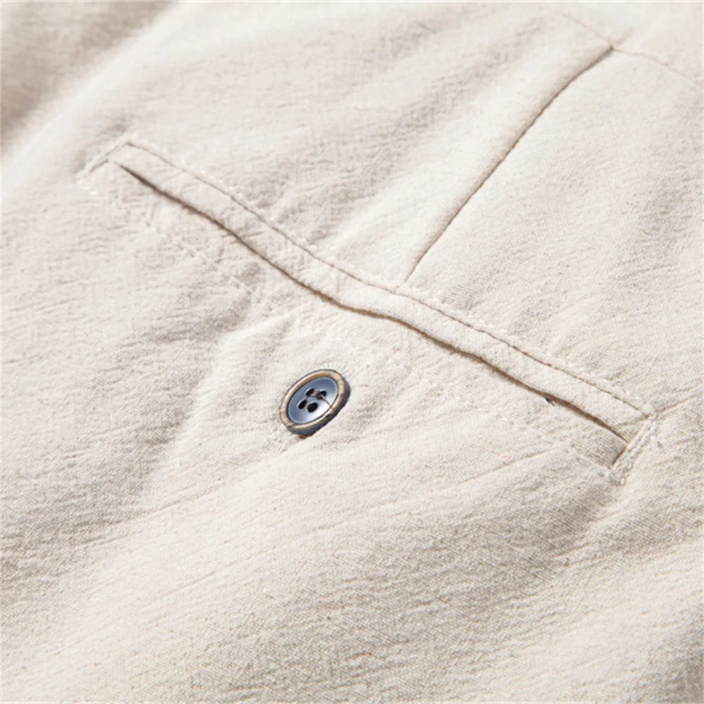 AIOPESON Casual Linen Men Trousers Solid Color  Men's Pants New Spring Autumn High Quality Lightweight Breathable Pants Men