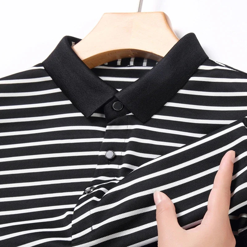 Classic Striped Polo – Business Casual