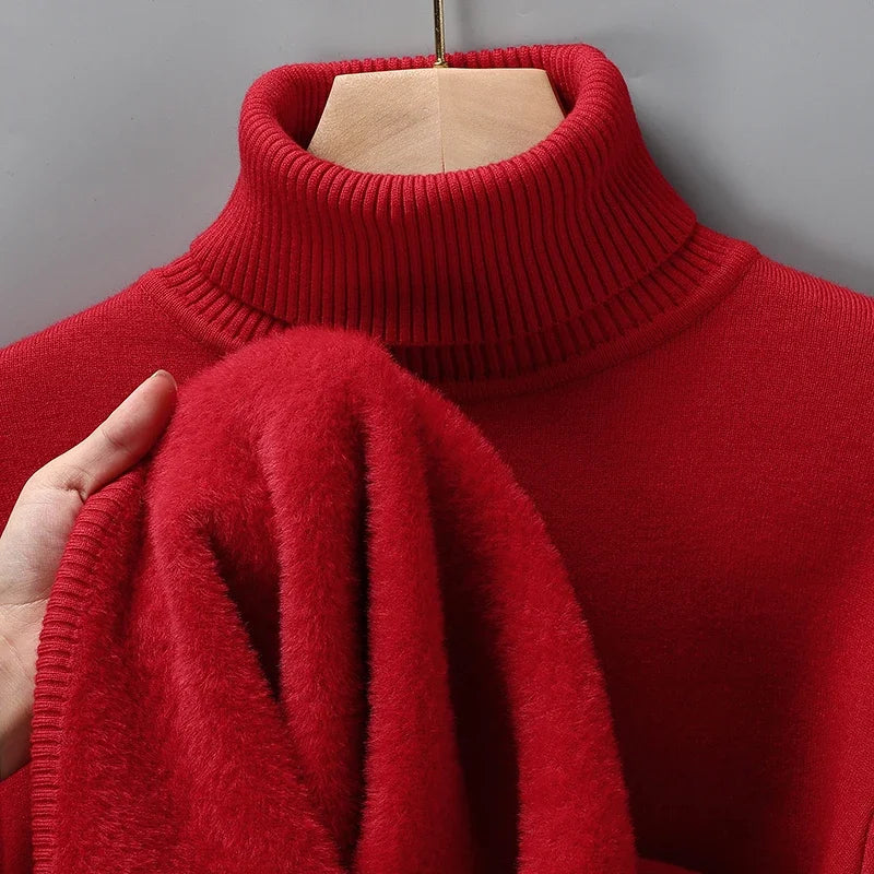 Heritage Knit Turtleneck Sweater – Solid Color