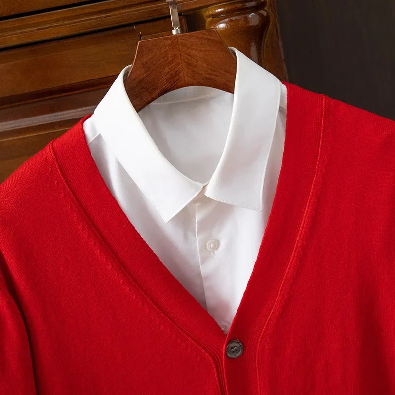 Heritage V-Neck Knit Cardigan for Men