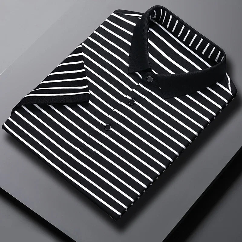 Classic Striped Polo – Business Casual