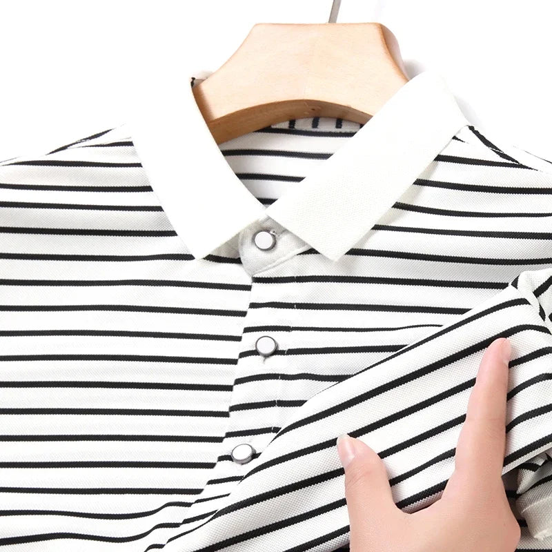 Classic Striped Polo – Business Casual