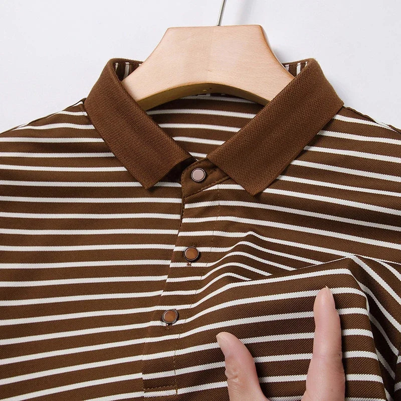 Classic Striped Polo – Business Casual