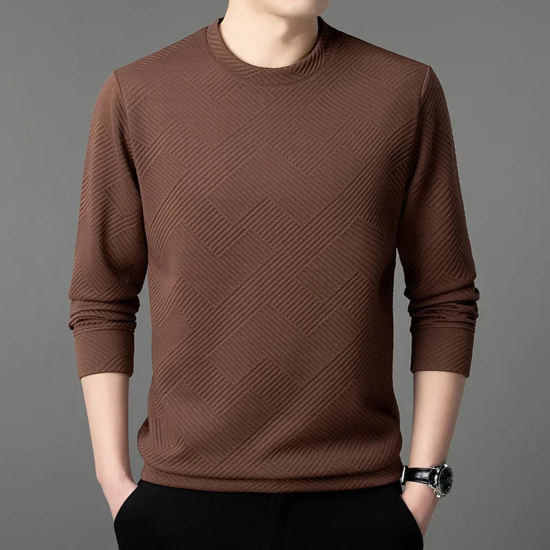 Men’s Round Neck Jacquard Sweater
