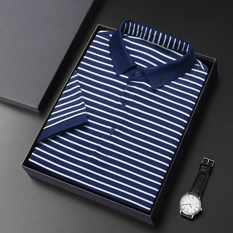Classic Striped Polo – Business Casual