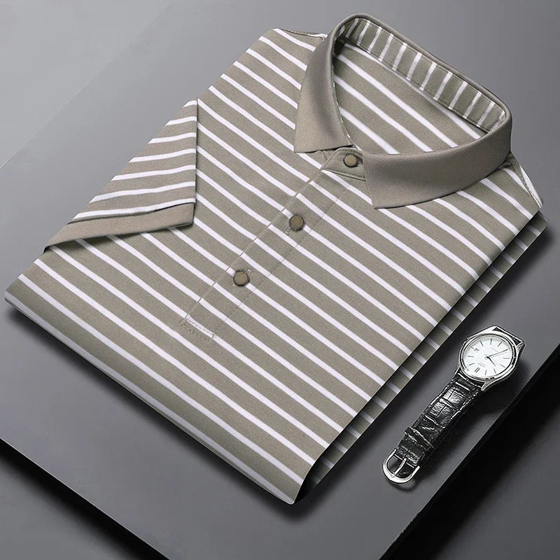 Classic Striped Polo – Business Casual
