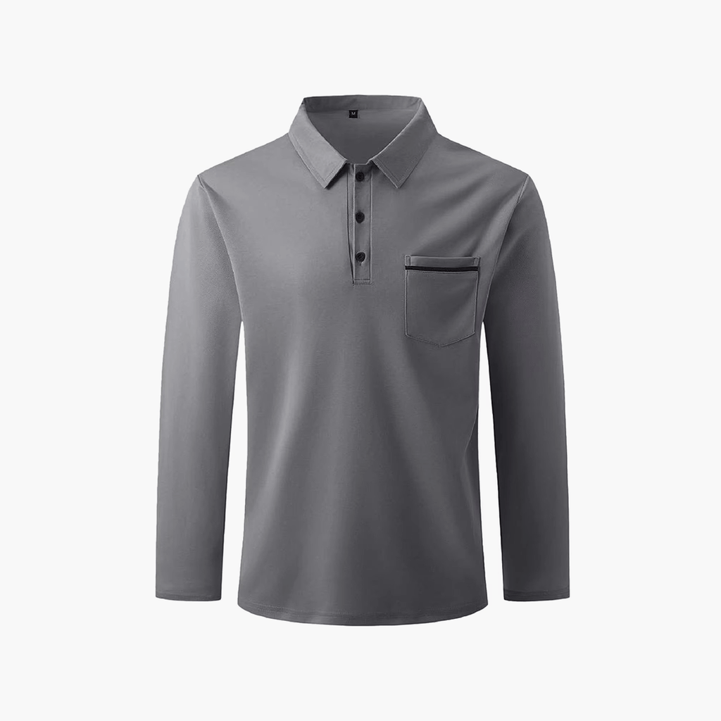 Old Money Casual Long Sleeved Polo  Shirt - We Are Old Money 0283817908244E95B0B3D77BCF21ED02