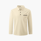 Old Money Casual Long Sleeved Polo  Shirt - We Are Old Money 0283817908244E95B0B3D77BCF21ED02