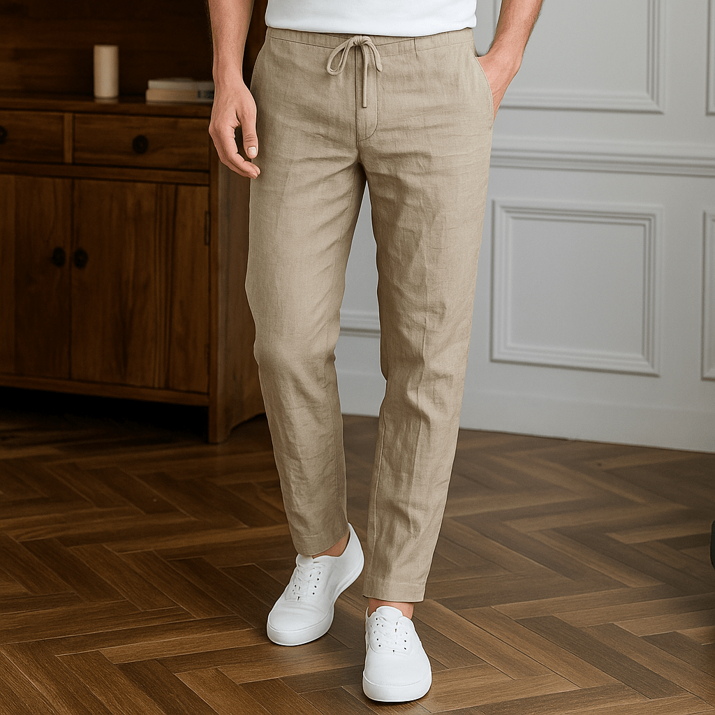Belgravia Linen Drawstring Trousers - We Are Old Money 3E362D557D4B45418F280C802BF9EA86