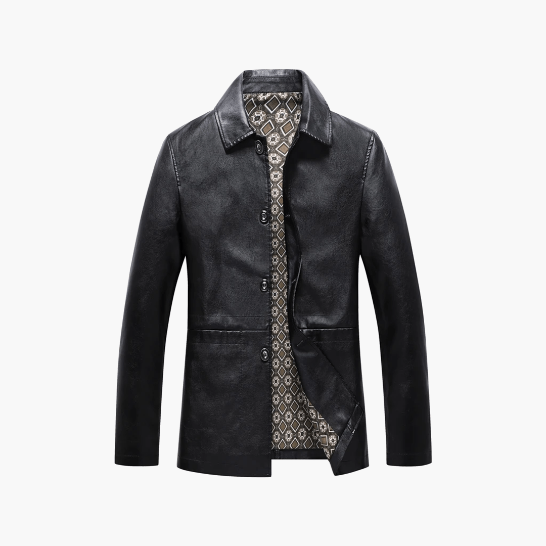 Old Money Lapel Leather Jacket - We Are Old Money 2B90351B2B2C4E72A2A4058BCB625BB7
