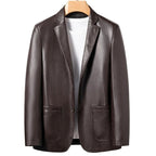 Old Money Men's Casual Leather Coat - We Are Old Money CBE457B7C6884286B4A2DA2B1DFFBF4C