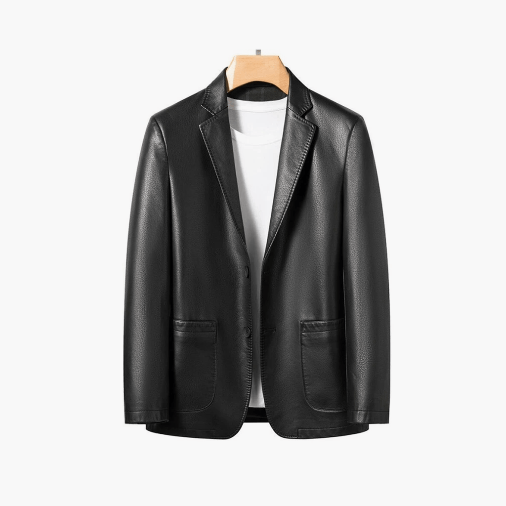 Old Money Men's Casual Leather Coat - We Are Old Money CBE457B7C6884286B4A2DA2B1DFFBF4C