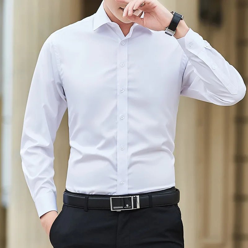 Old Money Men’s Classic White Long Sleeve - We Are Old Money EEB5A6E163924218B5B18E3714030706