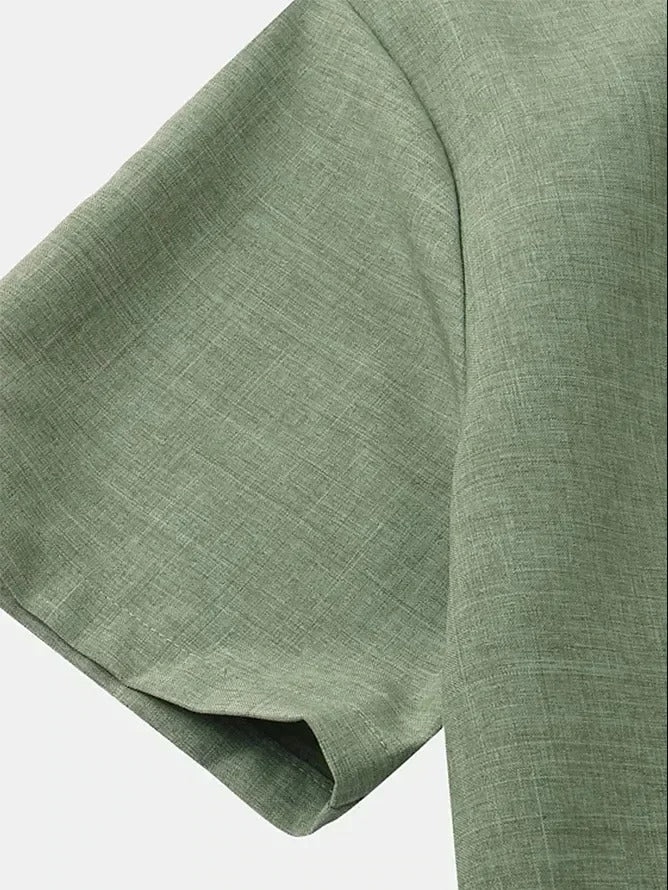 Classic Hemp Short Sleeve Shirt for Men - We Are Old Money 68D387242D7E4D21A1313E7C2C6DFB68