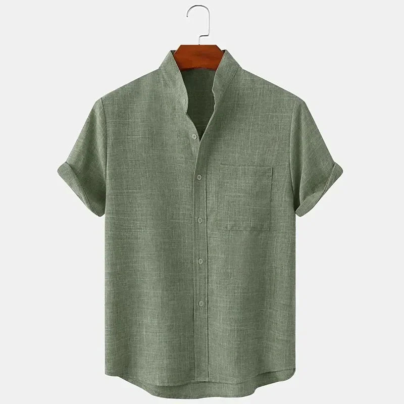 Classic Hemp Short Sleeve Shirt for Men - We Are Old Money 68D387242D7E4D21A1313E7C2C6DFB68