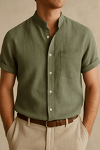 Classic Hemp Short Sleeve Shirt for Men - We Are Old Money 68D387242D7E4D21A1313E7C2C6DFB68