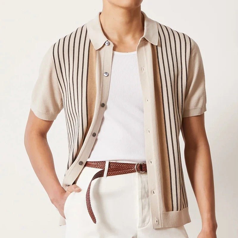 Classic Striped Knit Shirt for Men - We Are Old Money 8148B2CE90BB47599E661028E345C3C4