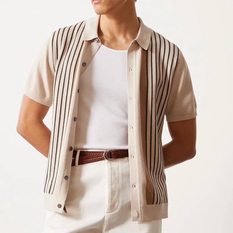 Classic Striped Knit Shirt for Men - We Are Old Money 8148B2CE90BB47599E661028E345C3C4