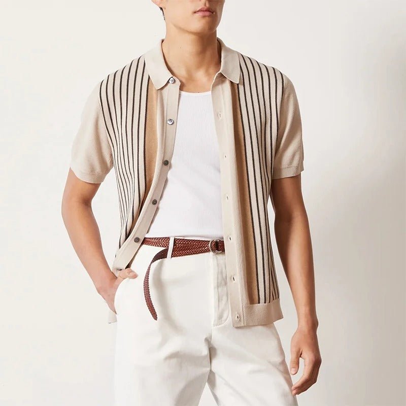 Classic Striped Knit Shirt for Men - We Are Old Money 8148B2CE90BB47599E661028E345C3C4