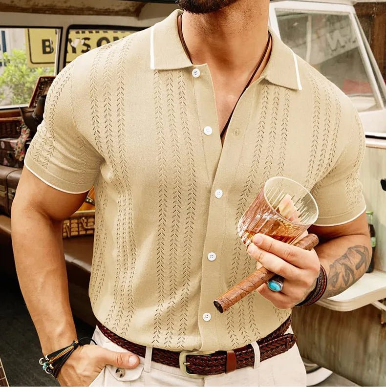 Old Money Short Sleeve Knitted Polo - We Are Old Money 5E114CF27CF14CE79853045868B9DFDE