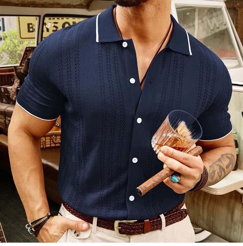 Old Money Short Sleeve Knitted Polo - We Are Old Money 5E114CF27CF14CE79853045868B9DFDE