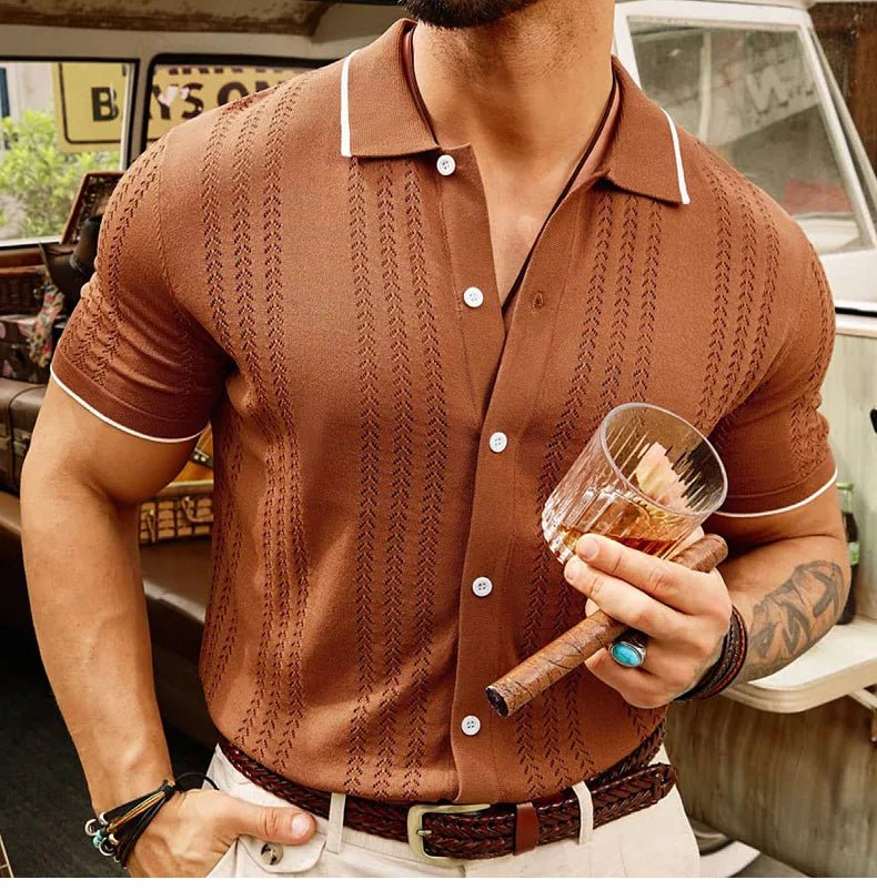 Old Money Short Sleeve Knitted Polo - We Are Old Money 5E114CF27CF14CE79853045868B9DFDE