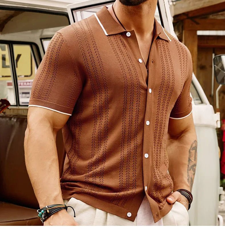 Old Money Short Sleeve Knitted Polo - We Are Old Money 5E114CF27CF14CE79853045868B9DFDE