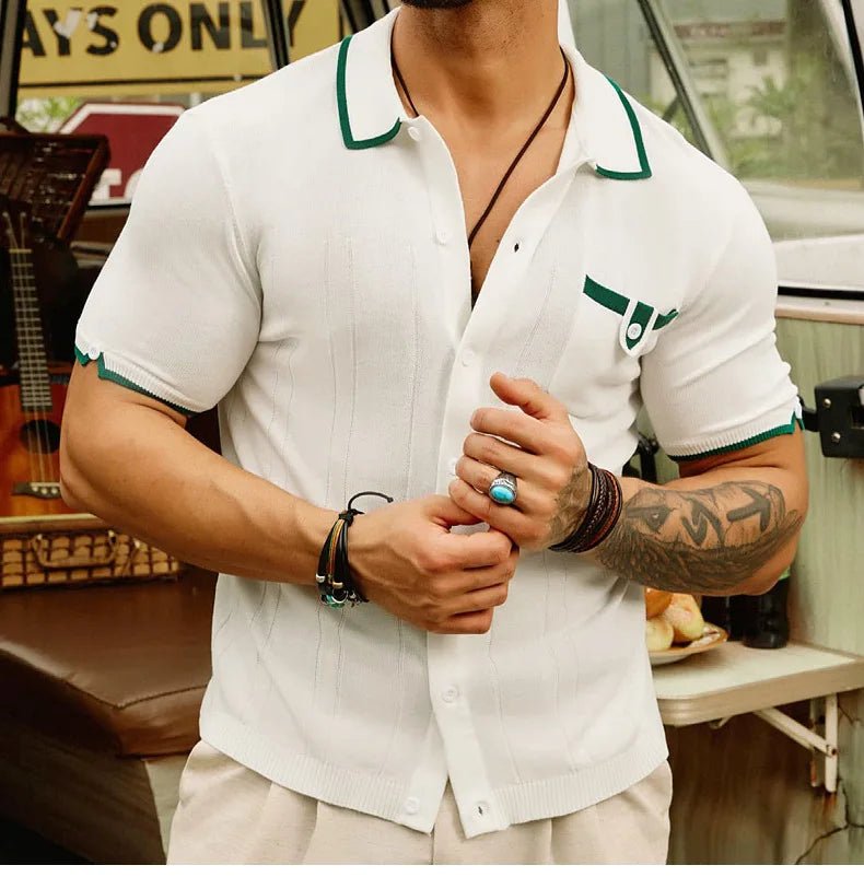 Old Money Short Sleeve Knitted Polo - We Are Old Money 5E114CF27CF14CE79853045868B9DFDE
