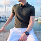 Old Money Knit Lapel Short Sleeve Polo Shirt - We Are Old Money 0BDE85038C7040179B25A15FA1DA26A1