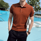 Old Money Knit Lapel Short Sleeve Polo Shirt - We Are Old Money 0BDE85038C7040179B25A15FA1DA26A1