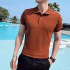 Old Money Knit Lapel Short Sleeve Polo Shirt - We Are Old Money 0BDE85038C7040179B25A15FA1DA26A1