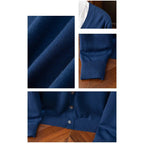 Old Money V-Neck Knit Cardigan - We Are Old Money 07326C8E67784736806A7267D8AAA1E2
