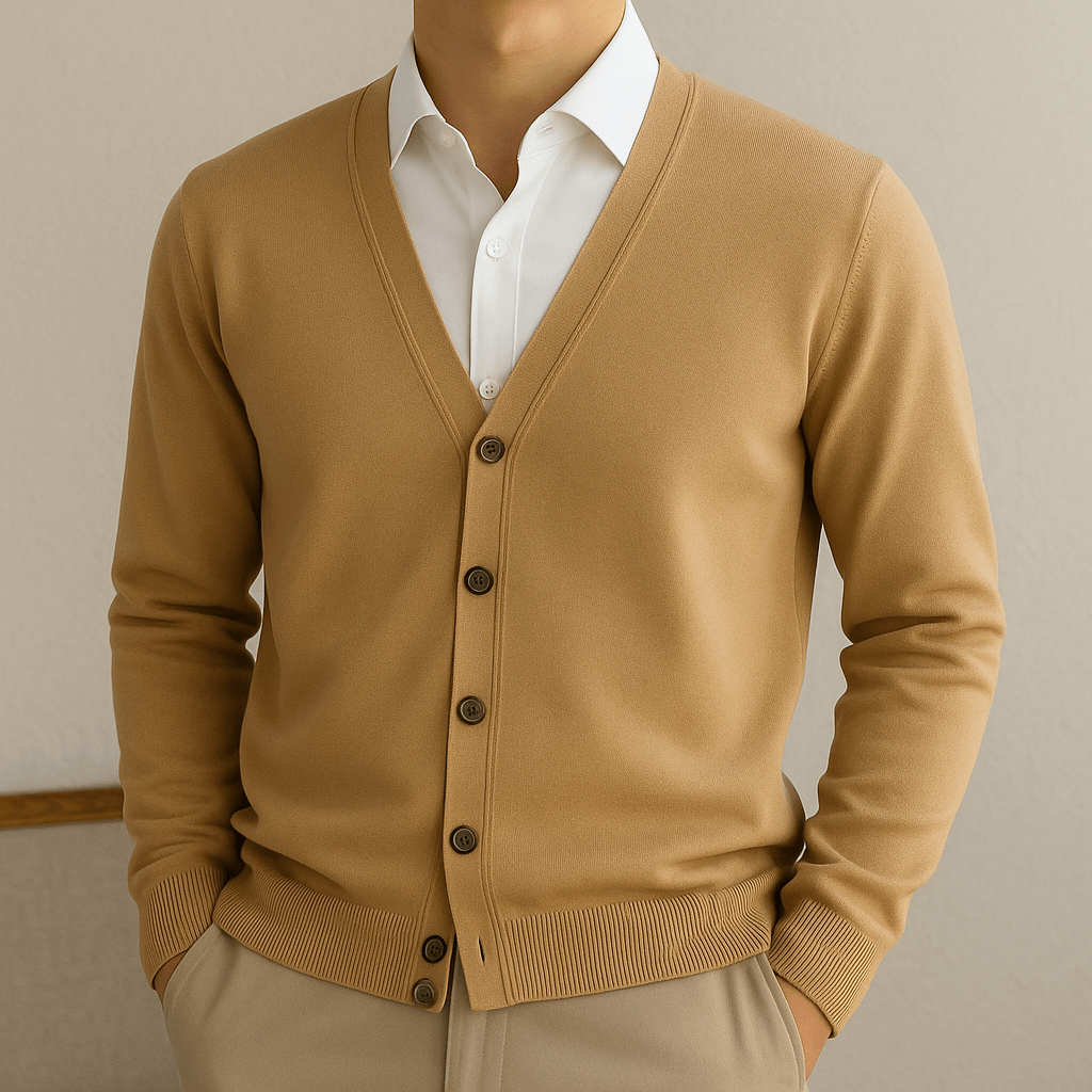 Old Money V-Neck Knit Cardigan - We Are Old Money 07326C8E67784736806A7267D8AAA1E2