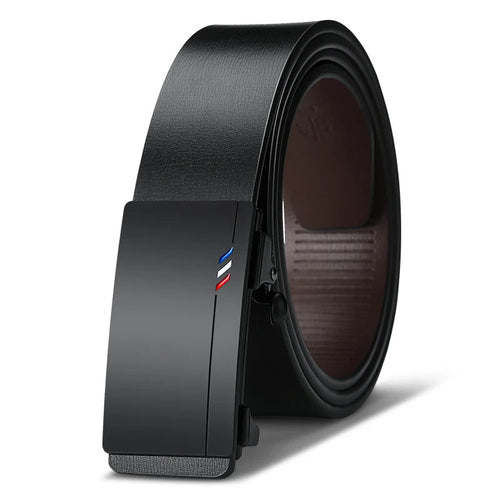 Men's Black Cowskin Leather Belt - We Are Old Money CAD8535D5436442BA034235A3921EAEA