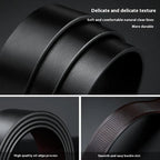Men's Black Cowskin Leather Belt - We Are Old Money CAD8535D5436442BA034235A3921EAEA