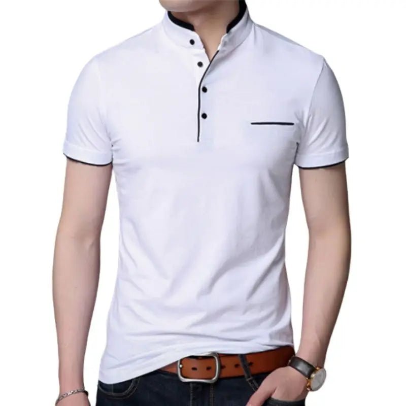 Old Money Men’s Cotton Collar Polo - We Are Old Money FA2BE30B2B9143BCA38591BA648AC993