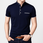Old Money Men’s Cotton Collar Polo - We Are Old Money FA2BE30B2B9143BCA38591BA648AC993