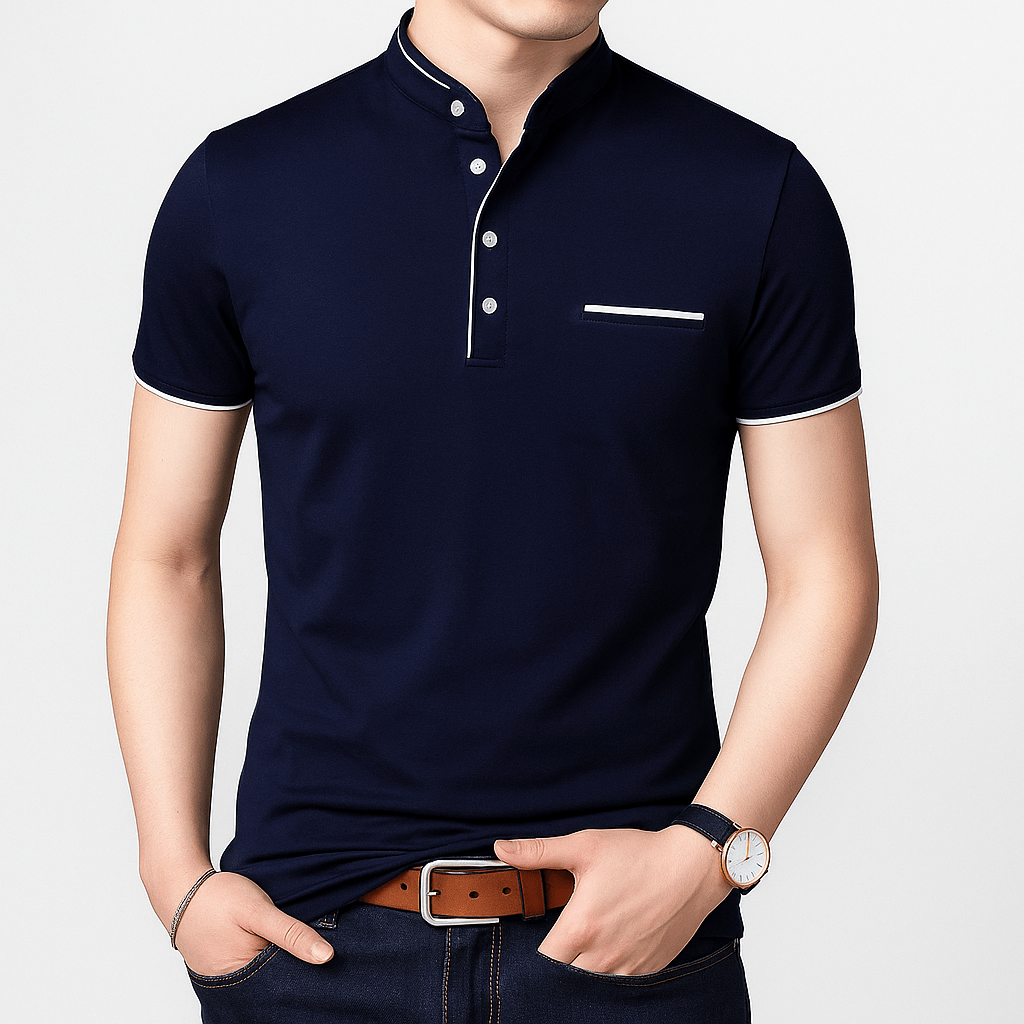 Old Money Men’s Cotton Collar Polo - We Are Old Money FA2BE30B2B9143BCA38591BA648AC993