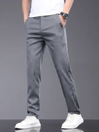 Old Money Silk Slim Straight Pants - We Are Old Money 22F19F8688D14352928386354E5C2AE4