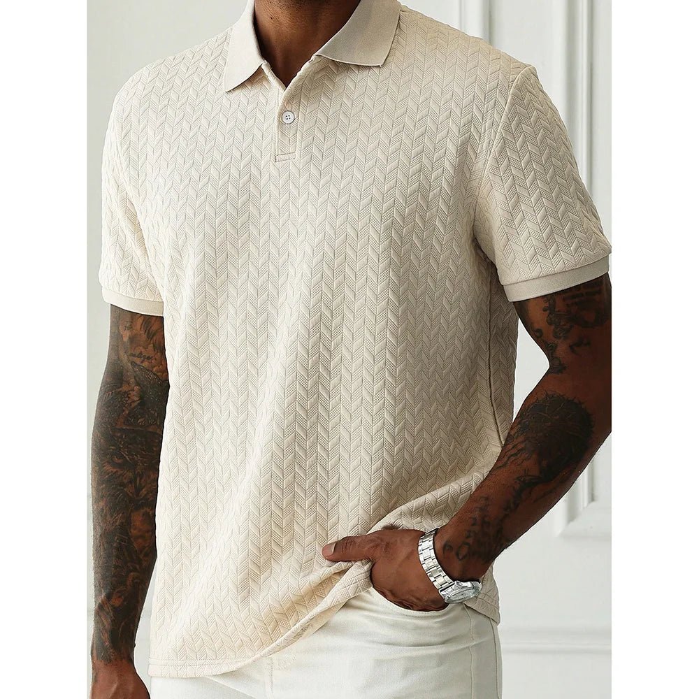 Men’s Short Sleeve Jacquard Polo - We Are Old Money 373FE0E920184A24B0372F176E24B764