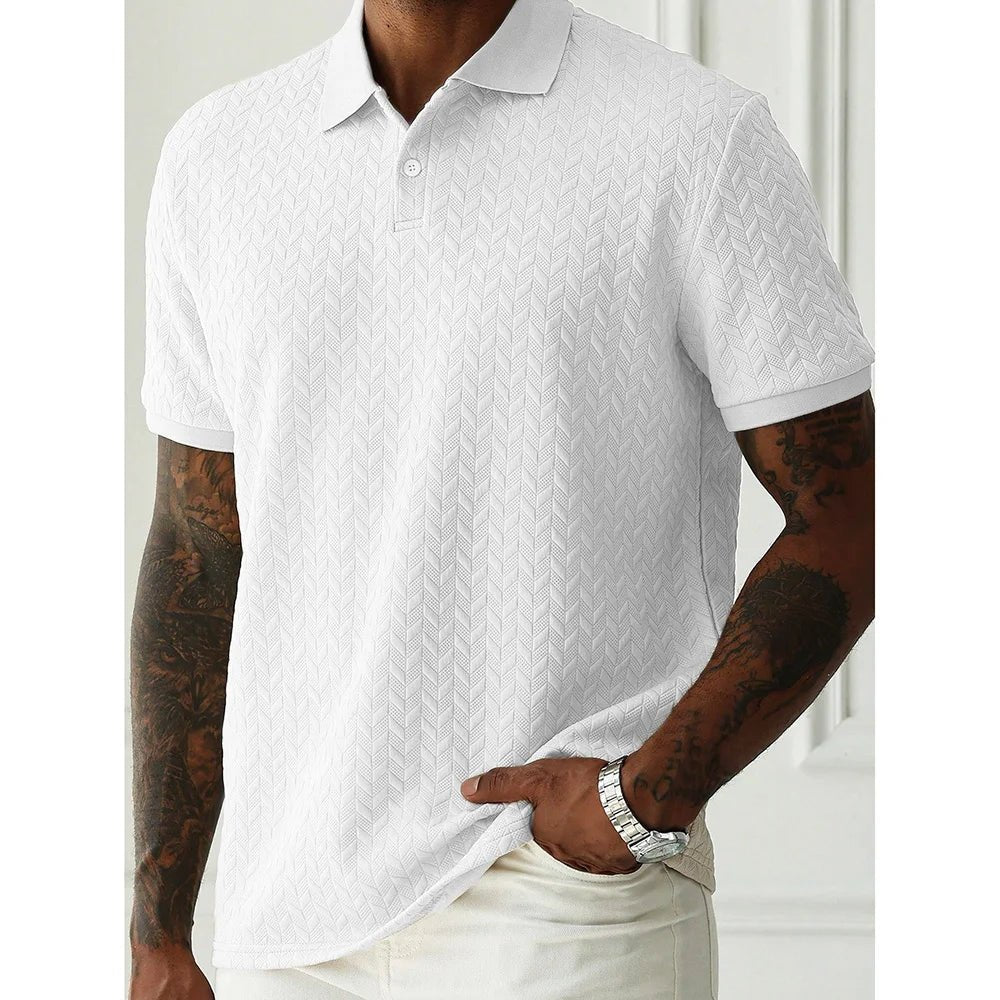 Men’s Short Sleeve Jacquard Polo - We Are Old Money 373FE0E920184A24B0372F176E24B764