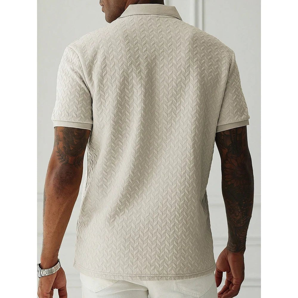 Men’s Short Sleeve Jacquard Polo - We Are Old Money 373FE0E920184A24B0372F176E24B764