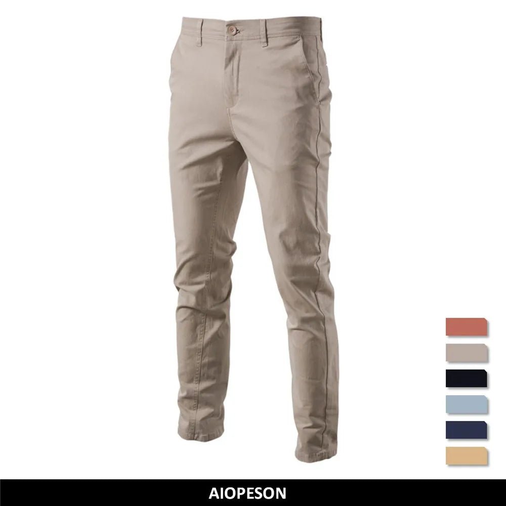 Old Money Solid Color Cotton Trousers - We Are Old Money 93B4426B3A4F463CA8D05814F6AA5817